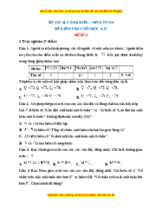 Đề thi cuối kì 2 Toán 11 Cánh diều (Đề 6)