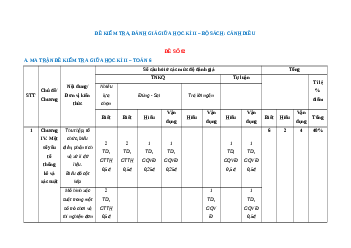 Đề thi giữa kì 2 Toán 6 Cánh diều Cấu trúc mới - Đề 2