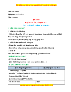 Giáo án Ôn tập hình học Toán lớp 1 Kết nối tri thức