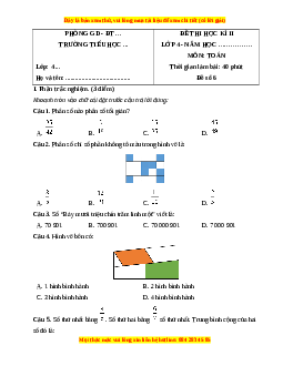 Đề thi cuối kì 2 Toán lớp 4 Chân trời sáng tạo - Đề 6