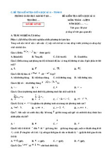 Đề thi giữa kì 2 Toán 8 Chân trời sáng Cấu trúc mới - Đề 2