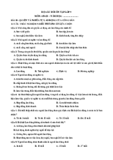 Câu hỏi ôn tập + Đề kiểm tra GDCD 8 Bài 10 (chung cho ba sách)
