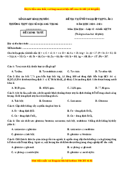 Đề thi thử Hóa Học trường Chuyên Quang Trung năm 2021
