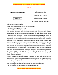 Đề thi cuối kì 1 Ngữ văn 6 Cánh diều (đề 4)