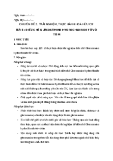 Giáo án chuyên đề Bài 6: Điều chế Glucosamine hydrochloride từ vỏ tôm Hóa học 11 Kết nối tri thức