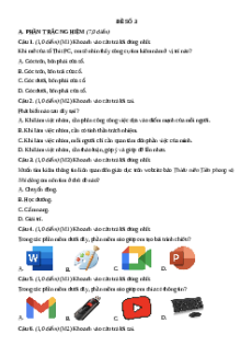 Đề thi giữa kì 1 Tin học lớp 5 Chân trời sáng tạo (Đề 3)