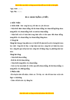Giáo án Đoạn thẳng Toán 6 Cánh diều