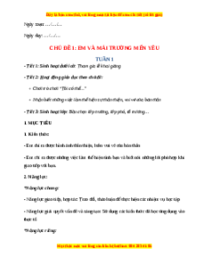 Giáo án Chủ đề 1 HĐTN lớp 2 Chân trời sáng tạo: Em và mái trường mến yêu