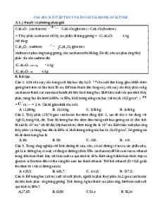 Chuyên đề dạy thêm Chủ đề 5: Bài tập thuỷ phân saccharose - maltose Hóa học 12 (sách mới)