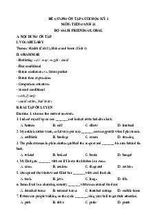 Đề cương ôn tập Cuối kì 1 Tiếng Anh 11 Friends global