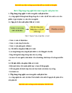 Lý thuyết Công nghệ 10 Trồng trọt Cánh diều Bài 8. Ứng dụng công nghệ hiện đại trong sản xuất phân bón