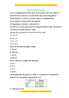 Trắc nghiệm Đo nhiệt độ KHTN 6 Cánh diều