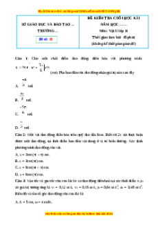 Đề thi cuối kì 1 Vật lí 11 Cánh diều - Đề 2