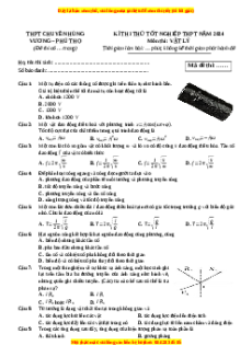 Đề thi thử tốt nghiệp Vật lí trường THPT Chuyên Hùng Vương - Phú Thọ năm 2024