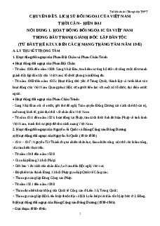 Chuyên đề Lịch sử đối thoại của Việt Nam thời cận đại (Ôn thi Tốt nghiệp Lịch Sử 2025)