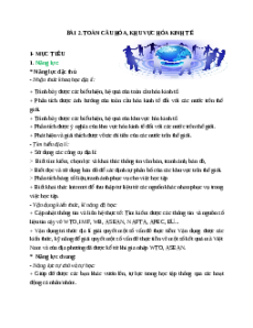 Giáo án Bài 2 Địa lí 11 Cánh diều (2024): Toàn cầu hóa, khu vực hóa kinh tế