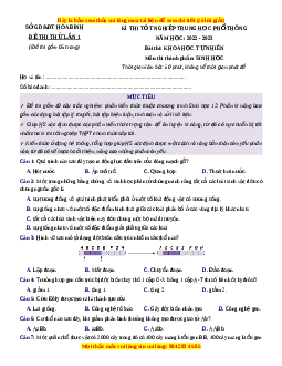 Đề thi thử Sinh học Sở Hòa Bình lần 1 năm 2023