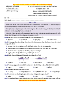 Đề thi thử Sinh học Sở Hòa Bình lần 1 năm 2023