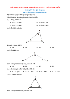 Trắc nghiệm Toán 7 Đúng-Sai, Trả lời ngắn Kết nối tri thức Chương 4