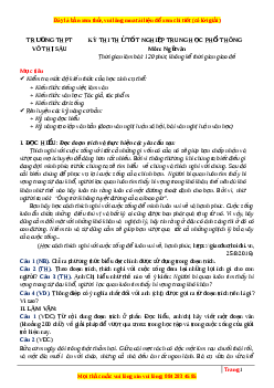 Đề thi thử Ngữ văn trường Võ Thị Sáu lần 1 năm 2023