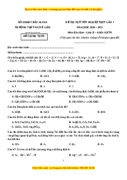 Đề thi thử Hóa Học trường Ngô Sĩ Liên năm 2021