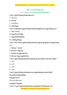 Trắc nghiệm Bài 4: Văn bản nghị luận Ngữ văn 6 Cánh diều