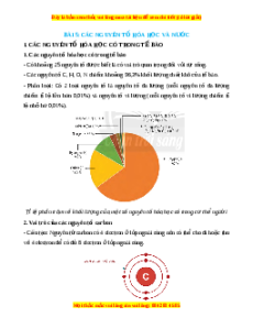 Lý thuyết Sinh học 10 Chân trời sáng tạo Bài 5: Các nguyên tố hóa học và nước