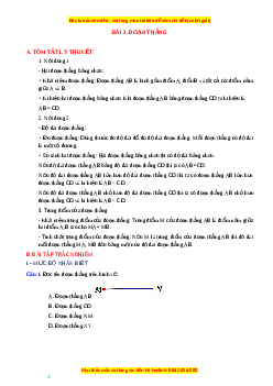 Chuyên đề Đoạn thẳng Toán 6 Cánh diều