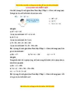 Giải Sgk Toán lớp 3 Bài 16: Làm quen với biểu thức (Chân trời sáng tạo)