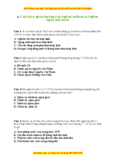 Trắc nghiệm Bài 30 Lịch sử 9: Hoàn thành giải phóng miền Nam, thống nhất đất nước (1973 - 1975)
