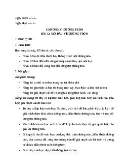 Giáo án Mở đầu về đường tròn Toán 9 Kết nối tri thức