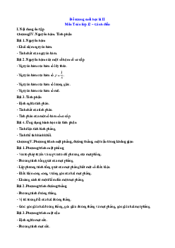 Đề cương ôn tập Cuối kì 2 Toán 12 Cánh diều