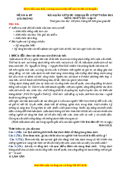 Đề thi thử Ngữ văn Sở Hải Phòng năm 2023