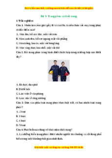 Trắc nghiệm Bài 9 Công nghệ 6 Cánh diều: Trang phục và thời trang