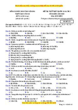 Đề thi thử Hóa Học trường Chu Văn An lần 2 năm 2023