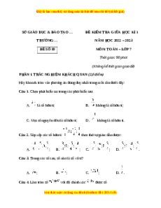 Đề thi giữa kì 1 Toán 7  Kết nối tri thức có đáp án (Đề 9)