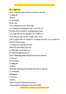 Trắc nghiệm Bài 7 Địa lí 10 Chân trời sáng tạo: Ngoại lực