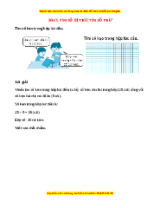 VBT Toán lớp 3 Bài 5 (Chân trời sáng tạo): Tìm số bị trừ, tìm số trừ
