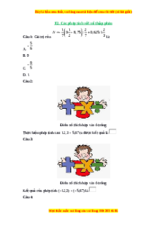 Trắc nghiệm Các phép tính với số thập phân Toán 6 Chân trời sáng tạo
