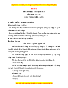 Đề thi cuối kì 1 Tiếng Việt lớp 4 Kết nối tri thức (đề 1)