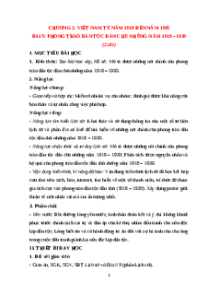 Giáo án Bài 5 Lịch sử 9 Cánh diều: Việt Nam từ năm 1918 đến năm 1930