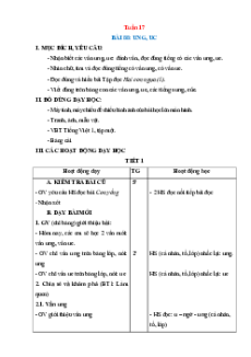 Giáo án Tuần 17 Tiếng Việt lớp 1 Cánh diều