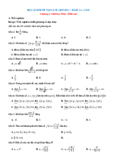 Bài tập ôn tập + Đề kiểm tra Toán 11 Chân trời sáng tạo Chương 3