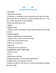 Giáo án Làm một bài thơ tám chữ Ngữ Văn 9 Chân trời sáng tạo