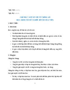 Giáo án Bảng tần số và biểu đồ tần số Toán 9 Chân trời sáng tạo