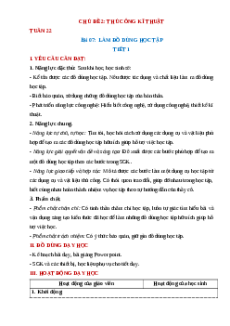 Giáo án Bài 7 Công nghệ lớp 3 Cánh diều: Làm đồ dùng học tập