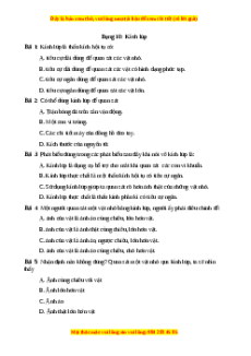 Trắc nghiệm Kính lúp Vật lí 9