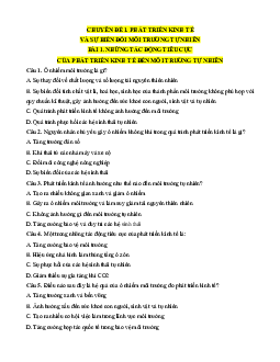 Trắc nghiệm Chuyên đề Kinh tế pháp luật 11 Cánh diều