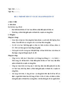 Giáo án Bài 2 Địa lí 9 Chân trời sáng tạo (2024): Phân bố dân cư và các loại hình quần cư