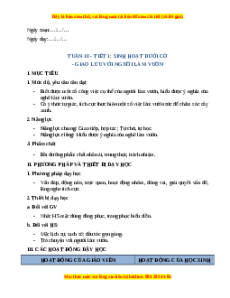 Giáo án Tuần 10 HĐTN lớp 2 Cánh diều